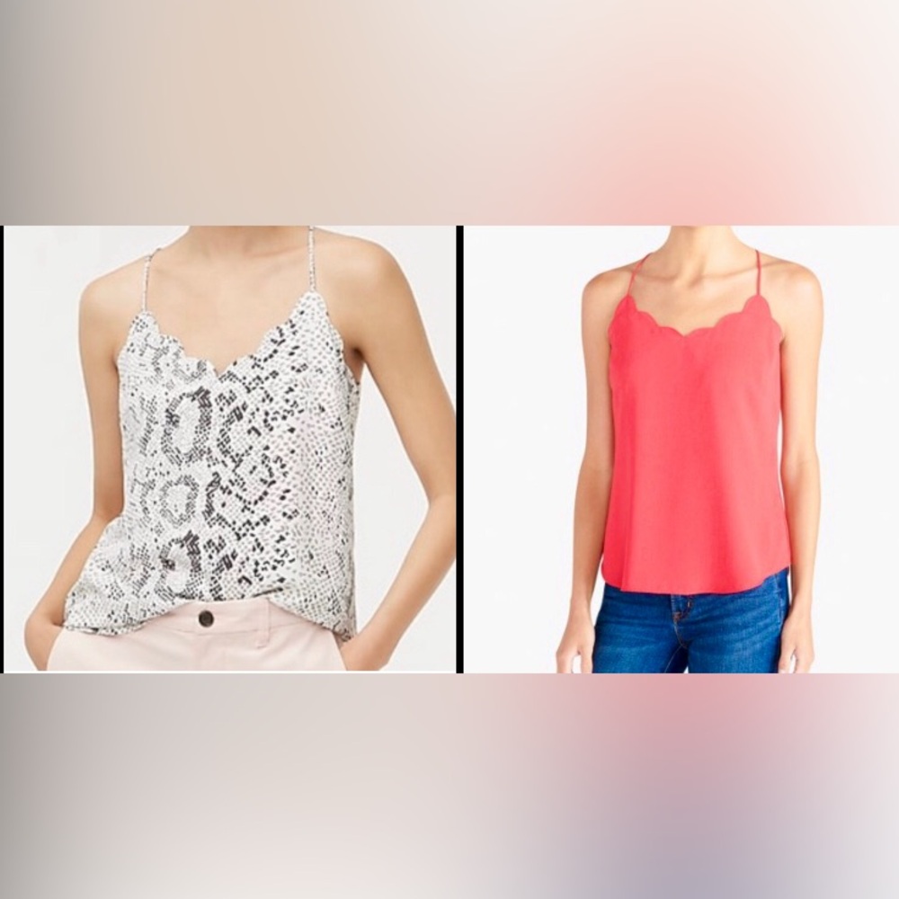 J. Crew Set of 2 Scalloped Neck Tank Tops Size 6